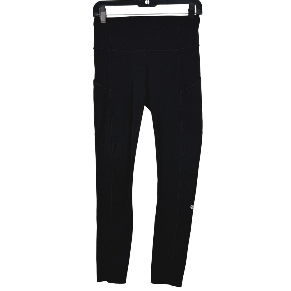Lululemon Fast And Free 7/8 Tight II Leggings Womens 6 High Rise Pockets Black